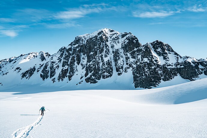 Joffre Peak providing an insane backdrop. Romina in shot.