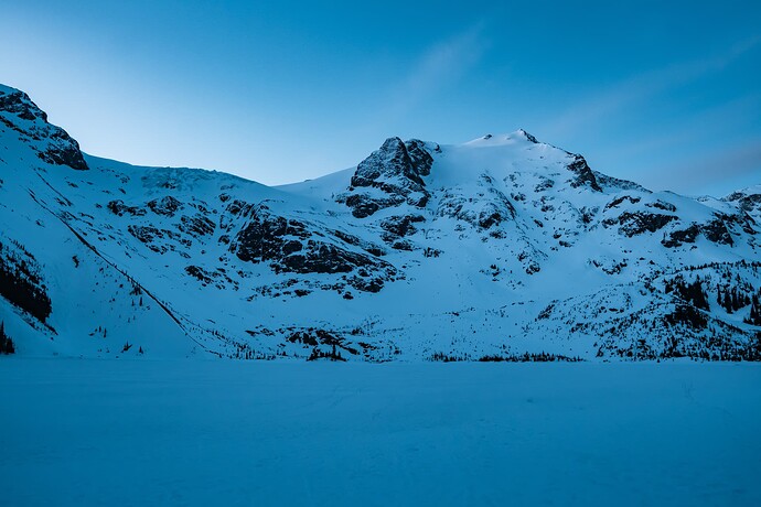 Upper Joffre Lake and Slalok shortly after sunrise