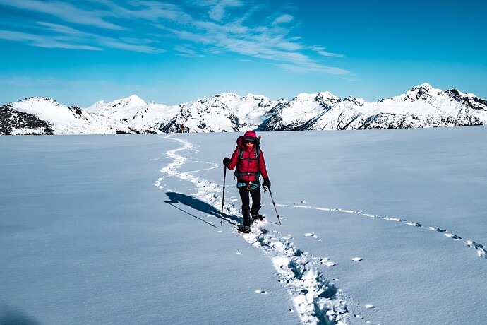 Tina working along the glacier