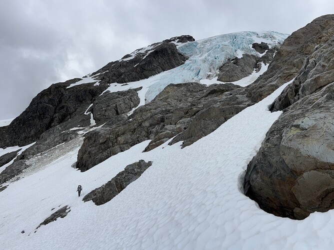 We bypassed it on slabs above to the left