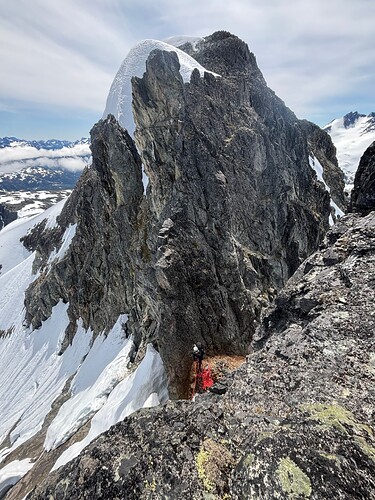 Looking back down towards Andrea. We went up a route around the left and out of sight