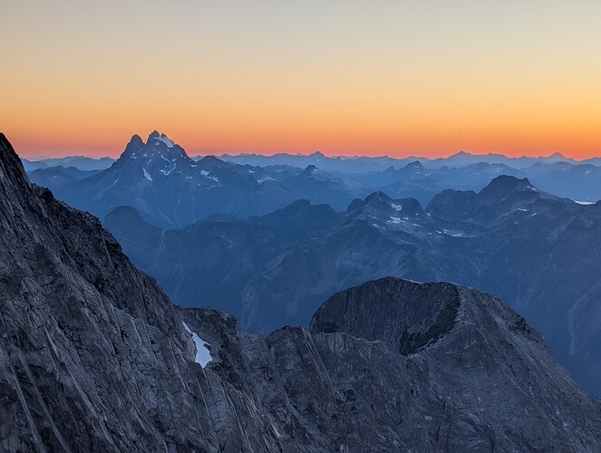 Judge views from our camp on the Recourse summit.