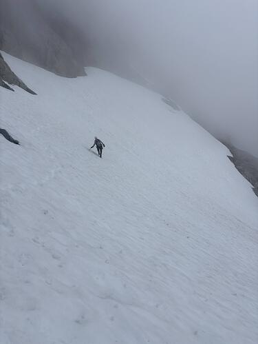 The snow to gain the Pandareous - Red Tusk Col