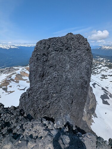 Looking back at the true summit from the false summit