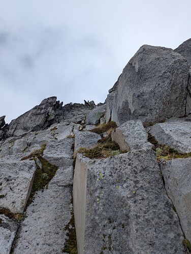 Typical rocky terrain on the scramble.