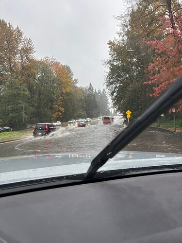 Flooded streets on Taylor Way