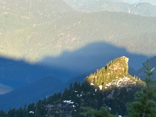 'Shark fin' viewed from camp last night