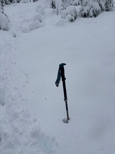 Snow depth along the ridge