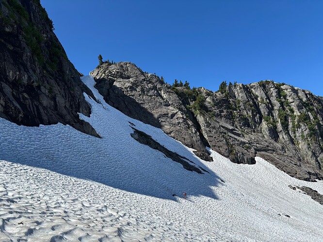 Snow finger up to the ridge