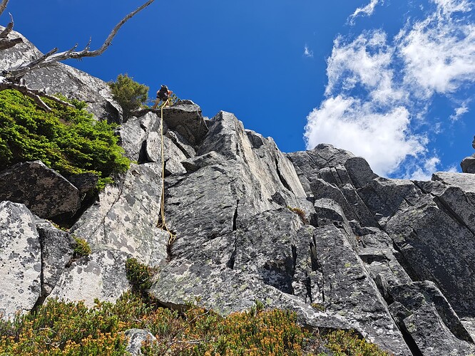 A short rappel descending from Rexford.