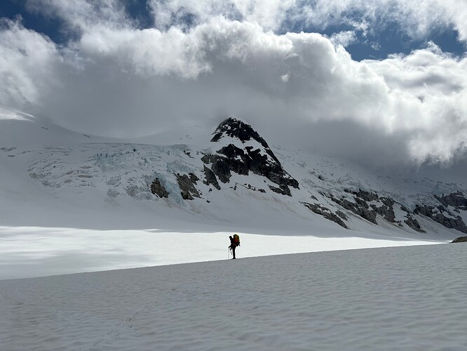 Moving camp. This is the view further south of Mount Kapella