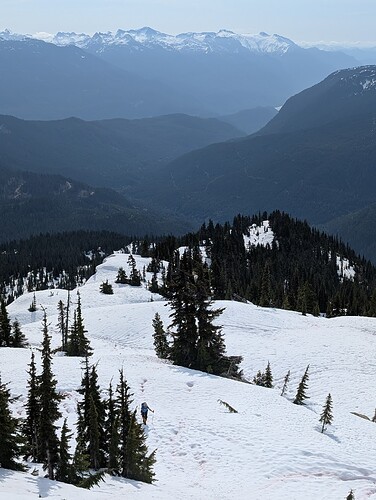 Looking back down the ridge