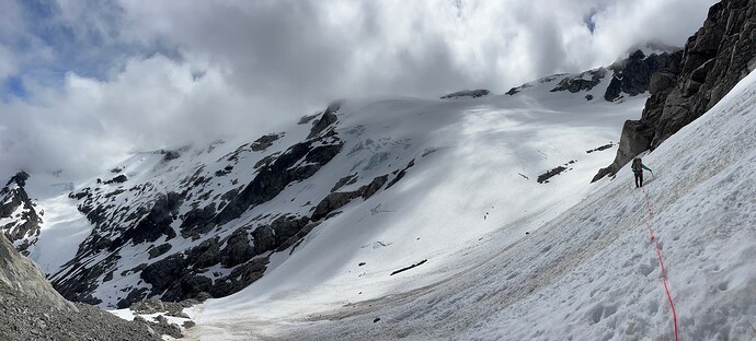 Andrea and the glacier we travelled across