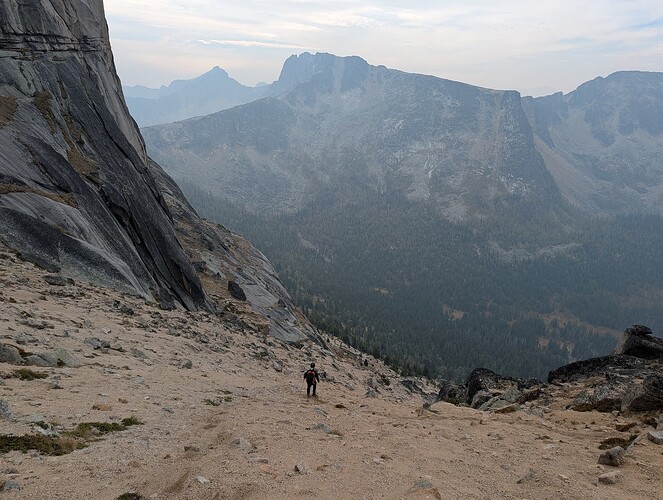 The sandy descent from Grimface back towards camp.