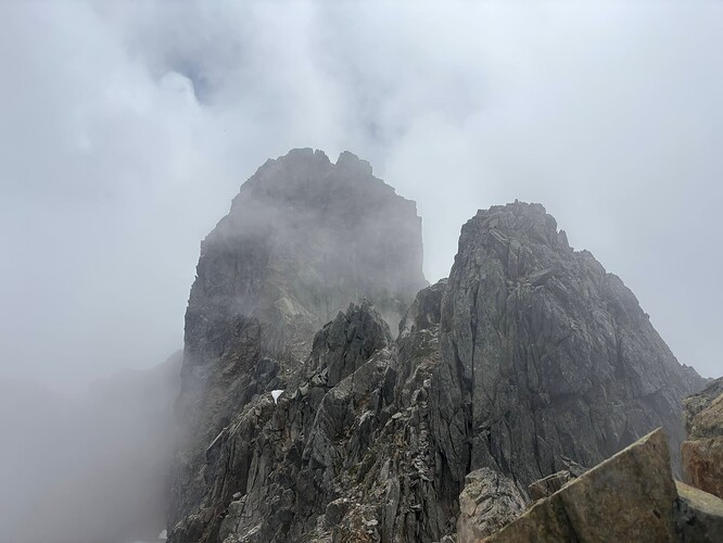 The Tusk summit block from the ridge
