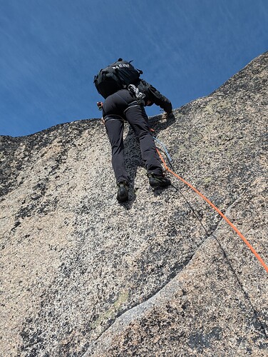 Francis topping out the A0 bolt ladder pitch