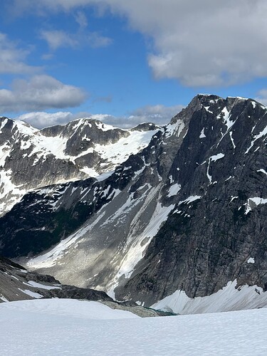 "Reason Peak" near Pollard Peak with a massive rockslide on its north face