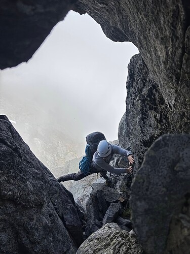 Cool birthing canal guarding the summit