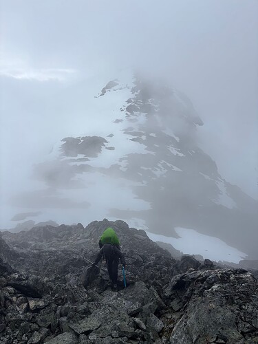 Andrea heading up the finall summit of the trip