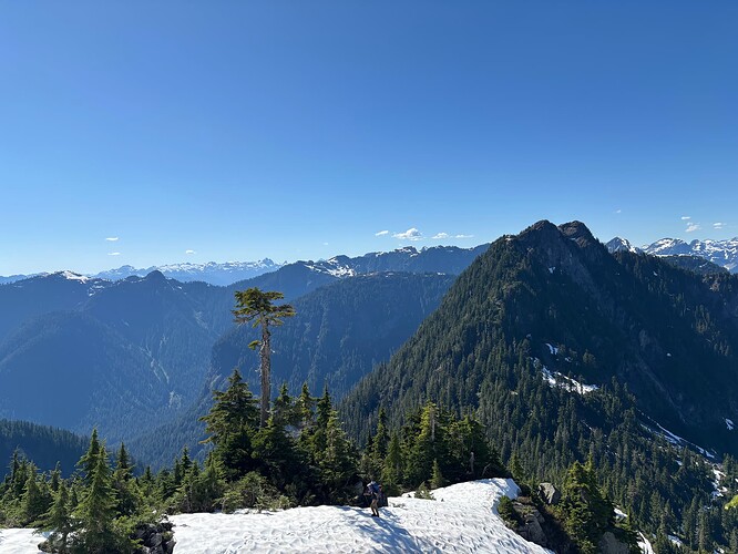 There's that first unnamed peak we came down. You can see the double summit