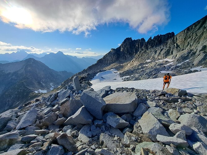 Just below the summit of Lindeman.